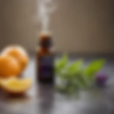 A close-up view of natural essential oils used for scenting clothes