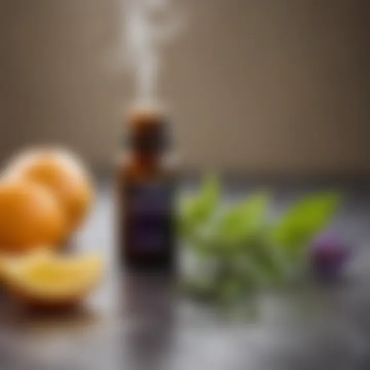 A close-up view of natural essential oils used for scenting clothes