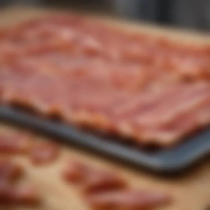 Online shopping for bacon on a digital device