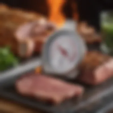 Innovative WiFi meat thermometer displaying temperature readings