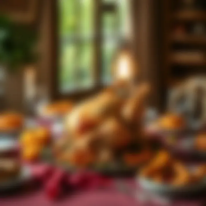 The Perfect Brined Turkey Presentation A beautifully arranged table featuring a brined turkey centerpiece