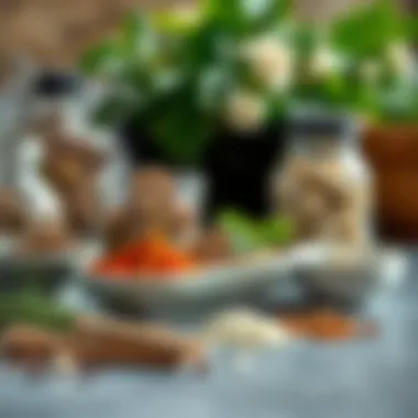 Essential Ingredients for Brining Ingredients displayed for brining a turkey, including herbs and spices