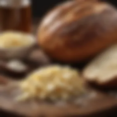 A close-up of essential yeast bread ingredients