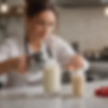 User enjoying perfectly frothed milk with Zulay Kitchen Milk Frother